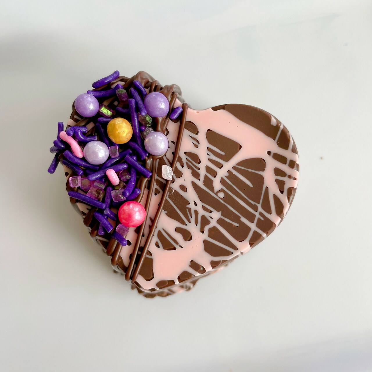 Mini Heart Chocolate Covered Cakes with @wildbakes